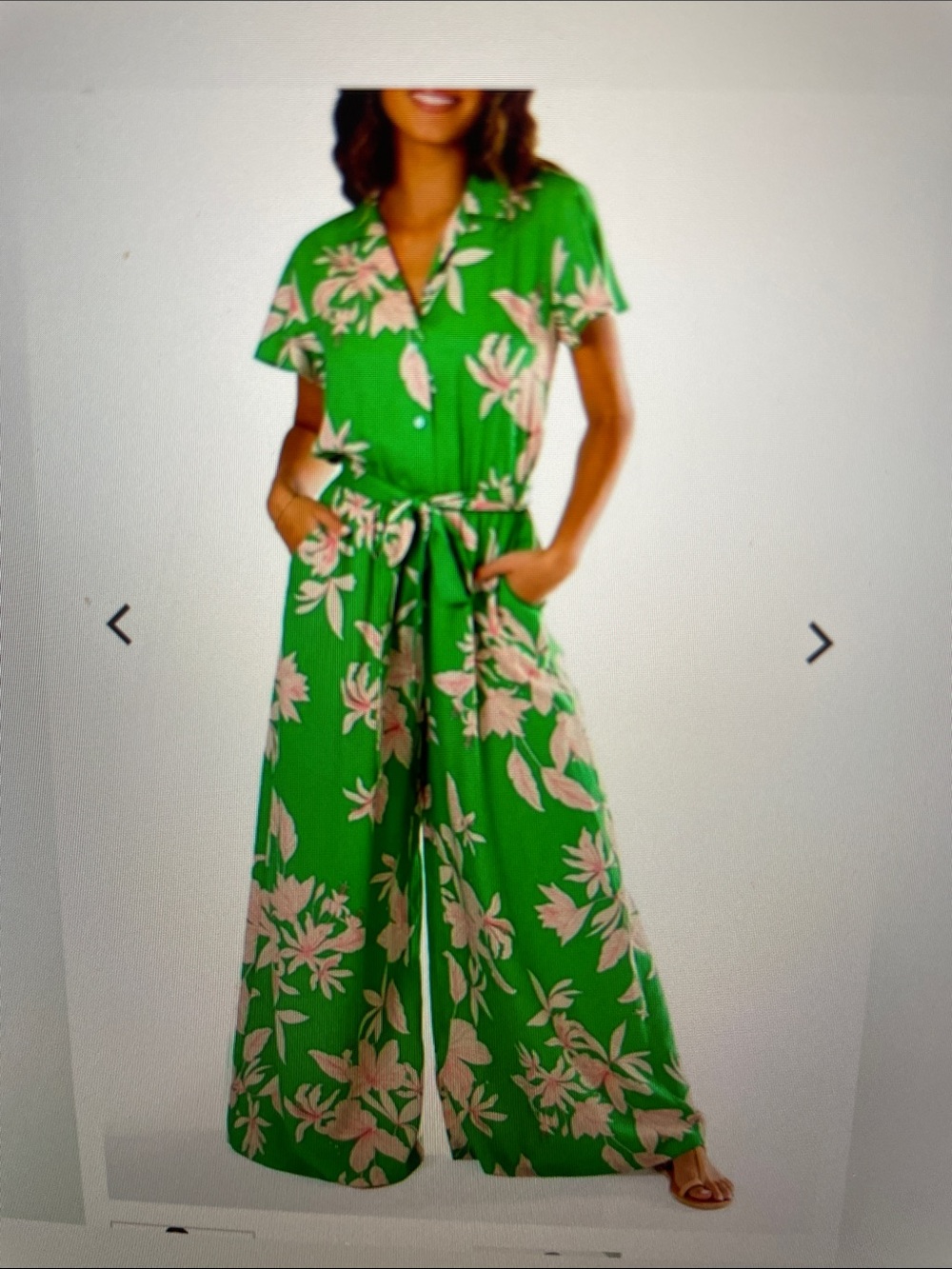 Tori Richard Shirley jumpsuit in tropical floral print sz m